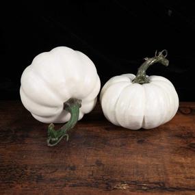 img 1 attached to Realistic Mini Foam Pumpkins: Perfect DIY Craft Halloween, Fall Harvest, and Thanksgiving Party Decorations - Set of 6