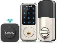 smart front lock with keyless entry, wi-fi &amp; bluetooth connectivity, hornbill touch screen keypads, app control, auto lock, compatible with amazon alexa, remote control via wi-fi bridge логотип