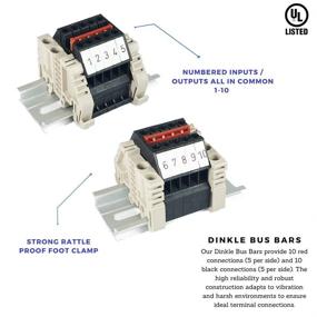 img 2 attached to 🔌 Dinkle 20-Position Marine Busbar Power Distribution with Quick Connections - Red/Black Labeled Finger Safe Bus Bar for 600V 20A, 12-22AWG Buss