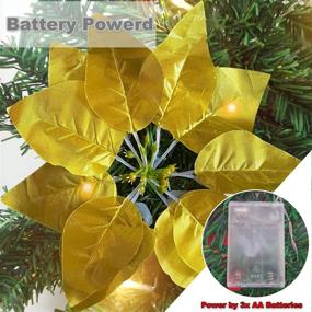 img 1 attached to 🎄 IronBuddy 9ft Lighted Christmas Garland Artificial Pine Garland with 30 LEDs, 6 Flowers, and 30 Ball Ornaments. Greenery Mantle Garland for Christmas, Holiday Party, Wedding, and Home Decor (Gold)