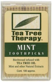 img 4 attached to Tea Tree Therapy Tea Tree Toothpicks - 100 Picks per Pack (12 Packs)