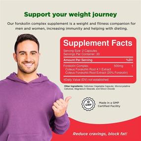 img 4 attached to Forskolin Weight Loss Supplement: Natural Appetite Suppressant, Maximum Strength Metabolism Booster, Sugar Blocker, Belly Fat Burner, Immune Support, and Carb Blocker - Achieve Natural Weight Loss