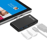 🔌 surface pro adapter - hdmi surface dock display port to hdmi expansion usb hub with high-speed dual usb 3.0 port (5gps), type-c, and 4k hdmi usb combo adapter for microsoft surface pro 5/pro 6 - ideal for mouse and u disk logo