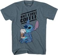 ☕ футболка с кофейным узором disney stitch heathered логотип