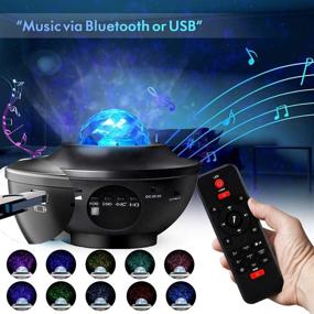 img 2 attached to 🌟 Apoesar Star Projector: Bluetooth Speaker, Sound Activated Night Light for Kids, Baby Bedroom, Party - Galaxy Projector