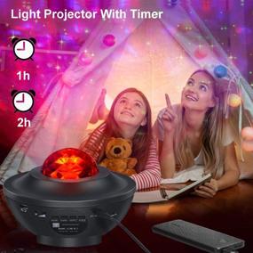 img 1 attached to 🌟 Apoesar Star Projector: Bluetooth Speaker, Sound Activated Night Light for Kids, Baby Bedroom, Party - Galaxy Projector