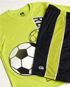 img 3 attached to 👕 4-Piece Performance Sports T-Shirt and Short Set for Boys