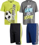 👕 4-piece performance sports t-shirt and short set for boys logo