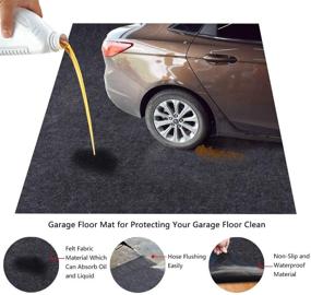 img 3 attached to 🚗 Waterproof Garage Floor Mat - Absorbent Fabric, Anti-slip Backing, Washable - Ideal for Garage, Shop Parking, and More (21ft x 7.6ft)