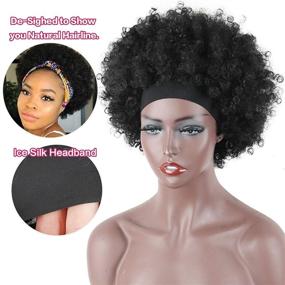 img 3 attached to Парик-ободок LEOSA Afro: безклеевые короткие вьющиеся парики для черных женщин.