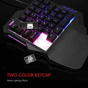 img 1 attached to 🎮 Комплект игровой клавиатуры и мыши RedThunder RGB - мини-клавиатура с 35 клавишами, мышь с разрешением 6400 DPI, портативный игровой контроллер для ПК-игрока