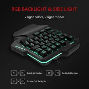 img 3 attached to 🎮 Комплект игровой клавиатуры и мыши RedThunder RGB - мини-клавиатура с 35 клавишами, мышь с разрешением 6400 DPI, портативный игровой контроллер для ПК-игрока