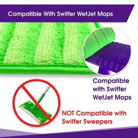 img 3 attached to 🧹 Turbo Mops Reusable Floor Mop Pads - Pack of 2, Machine Washable, 12-inch Microfiber Mop Refills - Swiffer Wet Jet Compatible