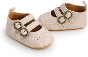 img 2 attached to 👶 LAFEGEN Baby Girl Shoes - Non Slip Soft Sole PU Leather Mary Jane Flats for Infant Toddler - First Walker Crib Dress Oxford Shoes, 3-18 Months