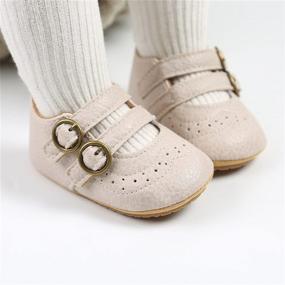 img 3 attached to 👶 LAFEGEN Baby Girl Shoes - Non Slip Soft Sole PU Leather Mary Jane Flats for Infant Toddler - First Walker Crib Dress Oxford Shoes, 3-18 Months