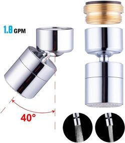 img 3 attached to 💦 Waternymph 1.8GPM Kitchen Sink Aerator Solid Brass - Dual-function 2 Sprayer - Swivel - Polished Chrome: Enhance Your Kitchen Sink Experience