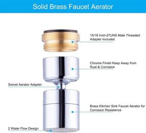 img 2 attached to 💦 Waternymph 1.8GPM Kitchen Sink Aerator Solid Brass - Dual-function 2 Sprayer - Swivel - Polished Chrome: Enhance Your Kitchen Sink Experience