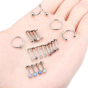 img 1 attached to Stainless Horseshoe Cartilage Earrings Piercing Women's Jewelry for Body Jewelry