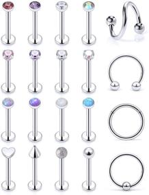 img 3 attached to Stainless Horseshoe Cartilage Earrings Piercing Women's Jewelry for Body Jewelry