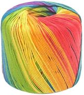 🌈 healifty gradient cotton yarn soft hand knitting yarn diy thread - 1 roll, 133m, perfect for knitting and crochet (rainbow) logo