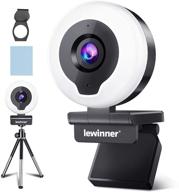 🎥 lewinner 2k webcam with ring light, tripod, and microphone - hd streaming web camera with cover for usb autofocus, adjustable brightness - ideal for pc video conferencing, calls, teaching, gaming, and zoom on laptop/desktop mac logo