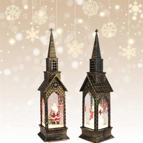 img 4 attached to 2Pcs Christmas Water Lantern Glitter: LED Snow Globe 🎅 for Festive Home Decoration - Bar, Living Room, Holiday Party