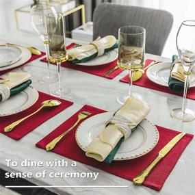 img 1 attached to 🍷 Stylish and Spill-resistant HOME BRILLIANT Placemats in Burgundy