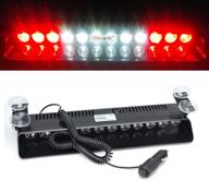 wecade 12w 12 leds car truck emergency strobe flash light windshield warning light (red/white/white/red) - powerful safety signal for vehicle emergencies logo