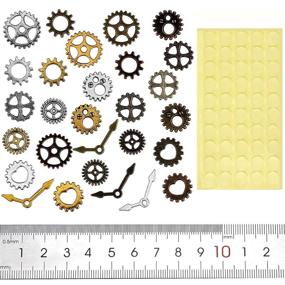 img 3 attached to 👁️ 28 Assorted Color Steampunk Eye Decals with Antique Metal Steampunk Accessories – DIY Steampunk Gear Cog Wheel Set. Includes 50 Self-Adhesive Silicone Glue Point Dots for Party Supplies, Clothing, Dress Up