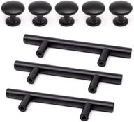 🔲 sunriver 30-pack stainless steel kitchen cabinet round knobs and pulls with black coating - brushed cupboard handles and round knobs 3"" - cabinet hardware set of 20 knobs & 10 handles logo