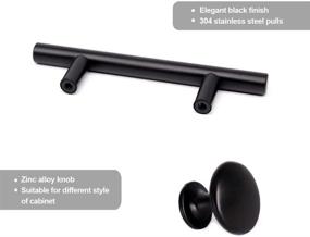 img 3 attached to 🔲 Sunriver 30-Pack Stainless Steel Kitchen Cabinet Round Knobs and Pulls with Black Coating - Brushed Cupboard Handles and Round Knobs 3"" - Cabinet Hardware Set of 20 Knobs & 10 Handles