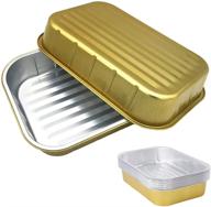 🍽️ 5-pack 8.86x13" aluminum pans: versatile, reusable, and convenient for cooking, heating, and storing food logo