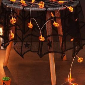 img 2 attached to 🎃 Colorful Halloween String Lights: Twinkle Star Set of 3 - 90 LED, 35.4 FT, Purple Bat, White Ghost, and Orange Pumpkin - Battery Operated Indoor Party Bedroom Home Festival Decoration