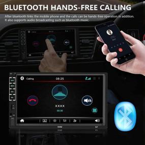 img 3 attached to 🚗 Автомагнитола с сенсорным экраном 7 дюймов, двойной Дин, FM-радио, Bluetooth, видео, пульт ДУ, проигрыватель MP5/4/3, связь для зеркального отображения Android/iPhone, USB/SD/AUX, громкой связью и камерой