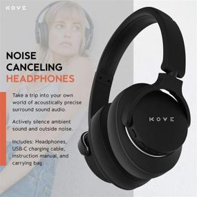 img 3 attached to Kove 101-N Active Noise Cancelling Headphones - Wireless Over-Ear Bluetooth Headphones with 200H Stand-by Time, Hi-Res Audio, Deep Bass, Memory Foam - Ideal for Travel, Home, and Office - Built-in Microphone