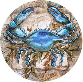 img 3 attached to 🦀 Thirstystone Stoneware Coaster in Blue Crab Design