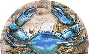 img 2 attached to 🦀 Thirstystone Stoneware Coaster in Blue Crab Design