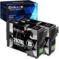 e-z ink(tm) remanufactured 202xl ink cartridge replacement for epson t202xl, compatible with workforce wf-2860 and expression home xp-5100 printers - new upgraded chips, 2 pack (black) logo