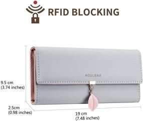 img 3 attached to Roulens Blocking Leather Checkbook Organizer Women's Handbags & Wallets