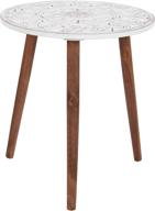 deco 79 white and brown wood carved table, 19x19x21 inches logo