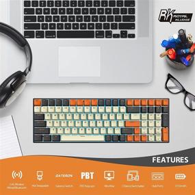img 3 attached to 🔥 RK ROYAL KLUDGE RK100 Wireless Mechanical Keyboard: Bluetooth5.1/2.4G/Wired, 96% Full Size, Hot Swappable, PBT Keycaps, Gateron Brown Switch - Mac Windows Compatible, Classic Design