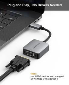 img 2 attached to 🔌 1080P@60Hz USB C to VGA Adapter by CableCreation - Compatible with MacBook Pro 2020, iPad Pro 2020, Surface Book 2, Chromebook Pixel, XPS 15, Galaxy S20 S10, LG G5 - Aluminum Dongle