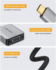 img 3 attached to 🔌 1080P@60Hz USB C to VGA Adapter by CableCreation - Compatible with MacBook Pro 2020, iPad Pro 2020, Surface Book 2, Chromebook Pixel, XPS 15, Galaxy S20 S10, LG G5 - Aluminum Dongle