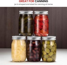 img 1 attached to 16-Ounce Regular-Mouth Glass Mason Jars - Set of 5 Canning Jars with Metal Airtight Lids for Meal Prep, Food Storage, Overnight Oats, Jelly, Dry Food, Spices, Salads, Yogurt, and more!