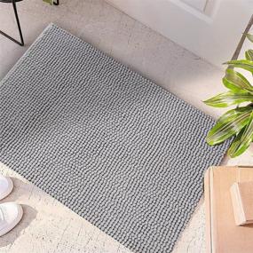 img 3 attached to 🐶 Premium Chenille Indoor Door Mat - Large Size (36"x24") - Absorbent Rug - Machine Washable - Non Slip - Low-Profile Inside Doormat for Entrance, Mud Room, Back Door - Dog Rug - Grey