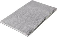 🐶 premium chenille indoor door mat - large size (36"x24") - absorbent rug - machine washable - non slip - low-profile inside doormat for entrance, mud room, back door - dog rug - grey logo