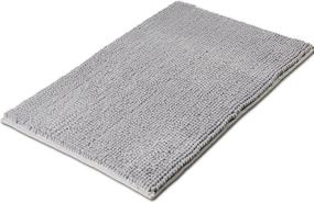 img 4 attached to 🐶 Premium Chenille Indoor Door Mat - Large Size (36"x24") - Absorbent Rug - Machine Washable - Non Slip - Low-Profile Inside Doormat for Entrance, Mud Room, Back Door - Dog Rug - Grey