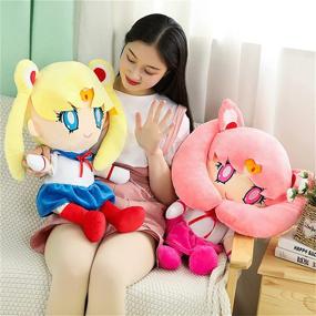 img 3 attached to 🧸 LINKOM Cute Cartoon Plush Doll Figure Stuffed Toy Soft Cushion Pillow - Gift for Kids, Girls, and Fans (25cm/9.84inch, Blue)