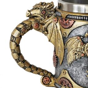 img 1 attached to 🐉 Steampunk Gearwork Mechanical Dragon Mug - Medieval Renaissance Dragons Beer Stein Tankard Coffee Cup | Stainless Steel Gift Mug for Dragon Collectors | Themed Party Decoration (14OZ)