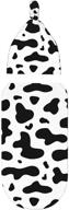 🐄 cow print baby swaddle set newborn receiving blanket with beanie hat - infant swaddle for girls and boys logo